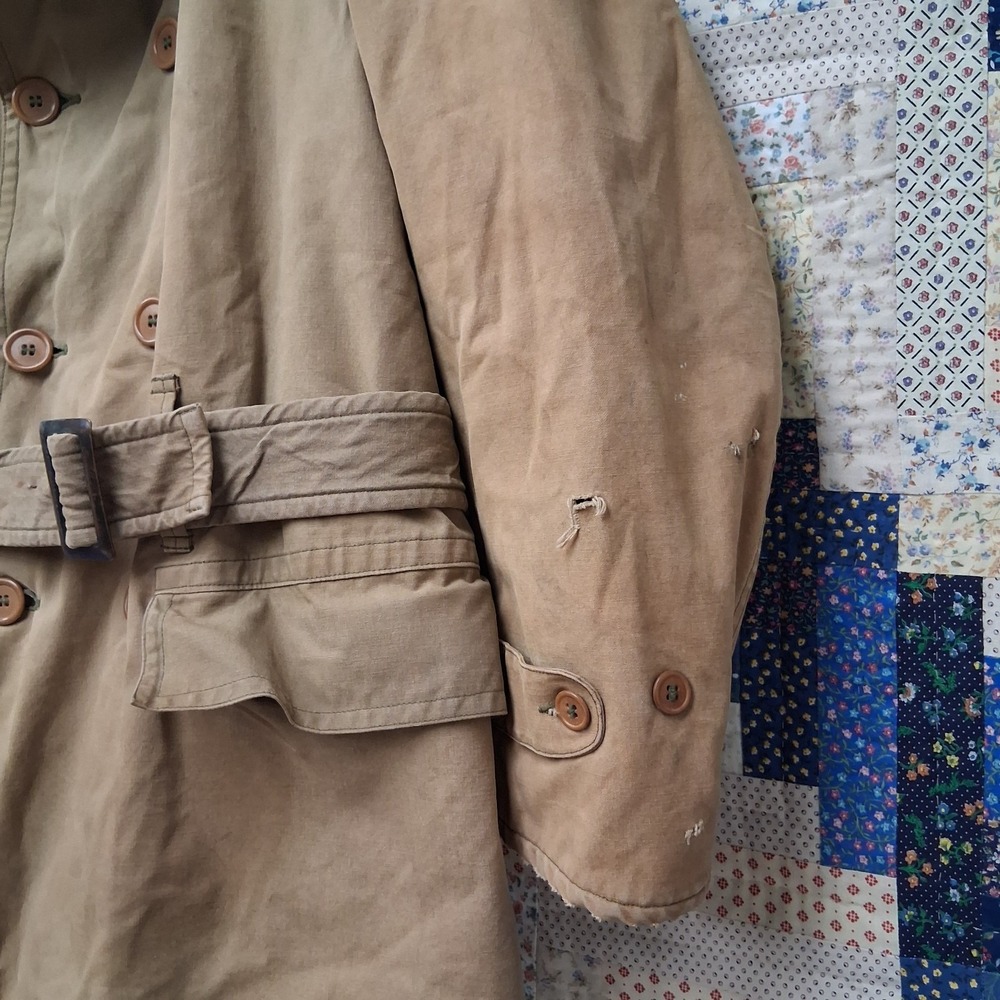 True Vintage 1940 WWII US Army M1938 Mackinaw Jeep Coat With Belt Wool Lined - Picture 6 of 16